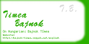 timea bajnok business card